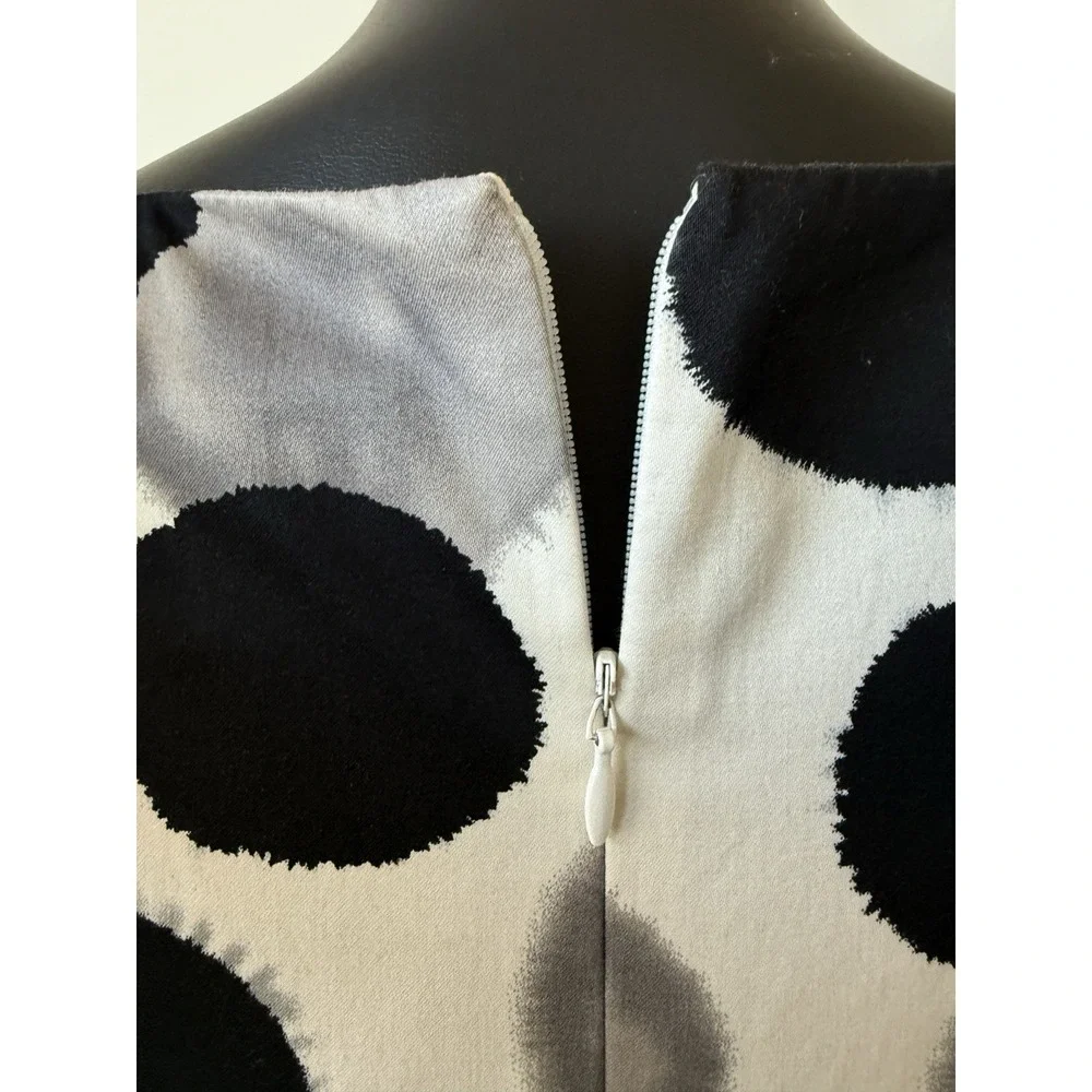 Ann Taylor Women's 4 Polka Dot Bold Mod Sleeveless Sheath Dress Black White NWOT - Picture 9 of 13